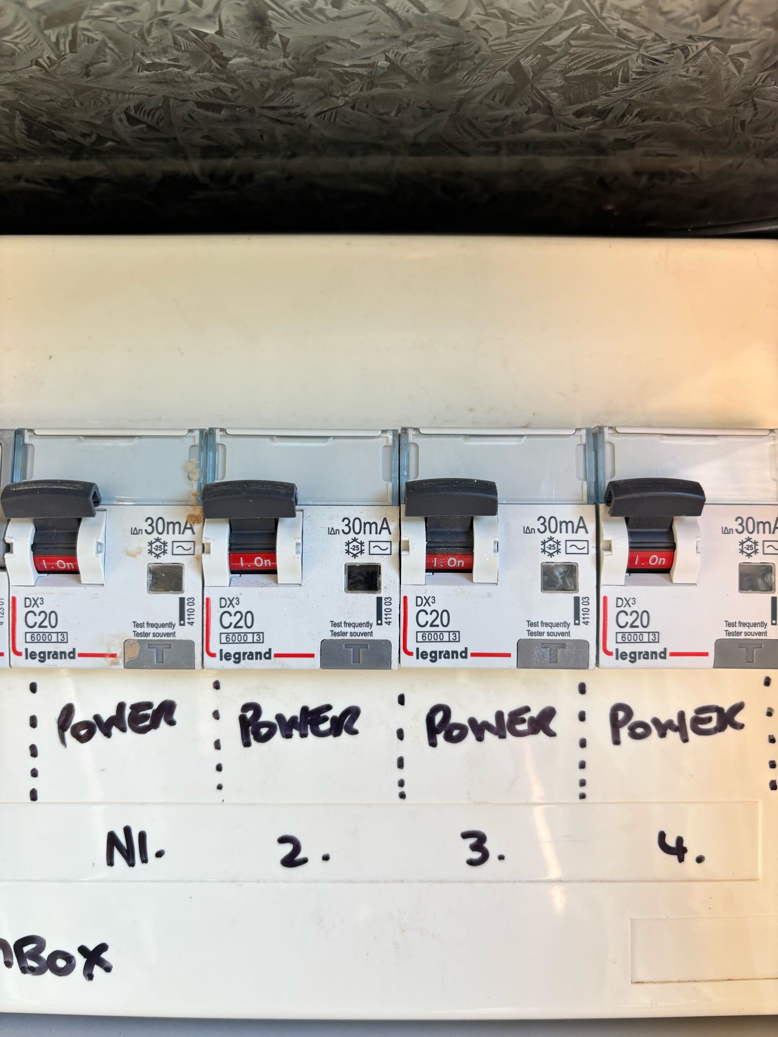 Switchboard with Legrand Type AC RCBOs before upgrade, North Kellyville